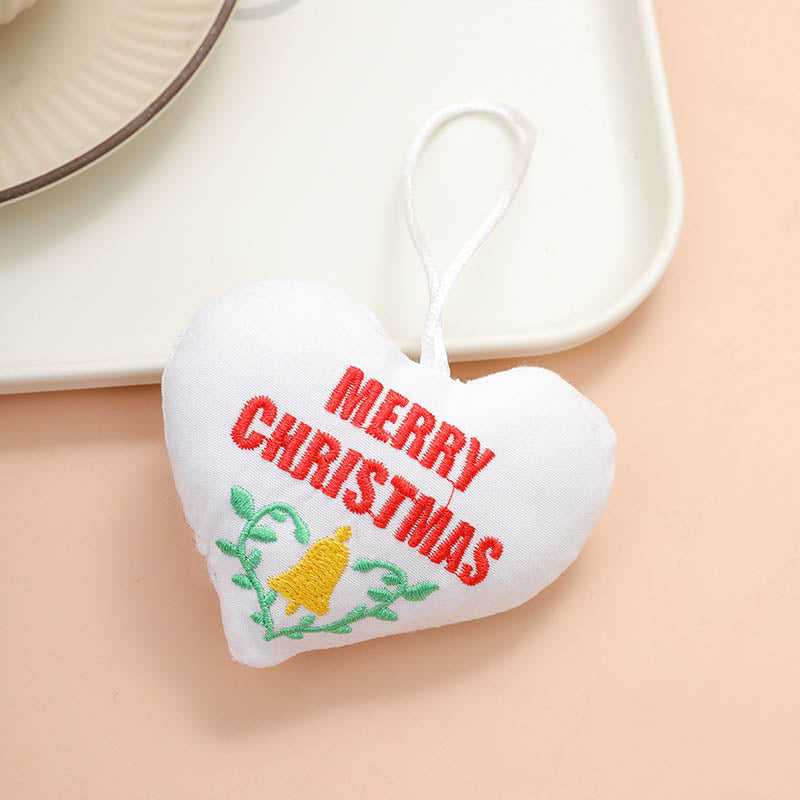 Sweet Floral Letter Embroidered Heart Bag Charm