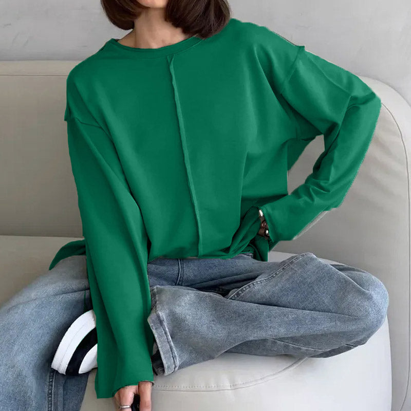 Vintage Distressed Loose Long Sleeve Top