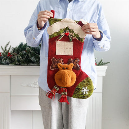 Christmas Stocking Candy Bag Pendant House Big Stocking Decoration Gift Bag