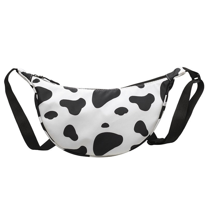 Cow Printed Crossbdody Dumpling Bag