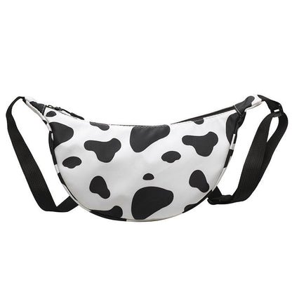 Cow Printed Crossbdody Dumpling Bag