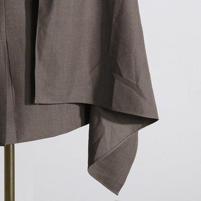 Solid Color Long Sleeve Lapel Hollow Blazer Outerwear