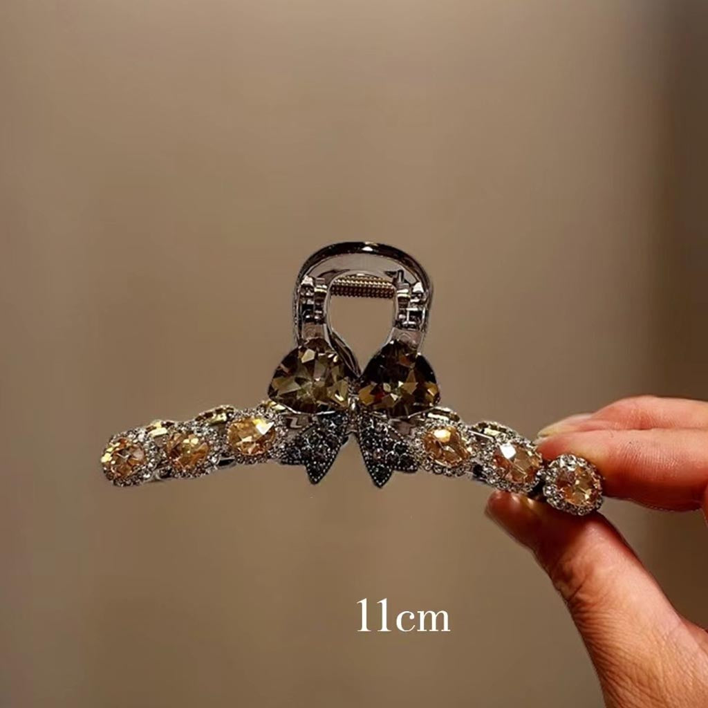 Exquisite Rhinestone Bow Hair Claw