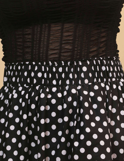 Irregular Hem Flower Decoration Midi Skirt