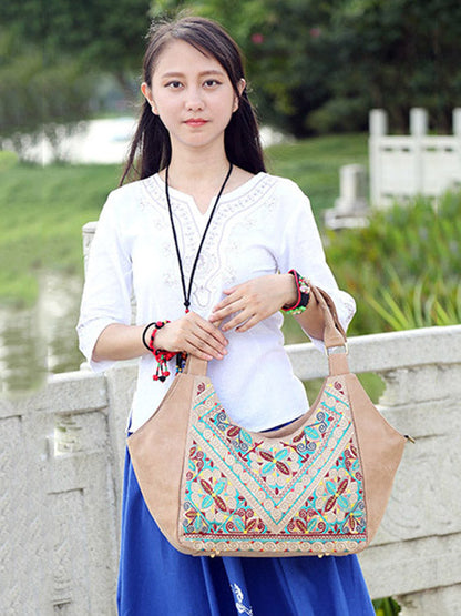 Retro Emboridered Tote Bag