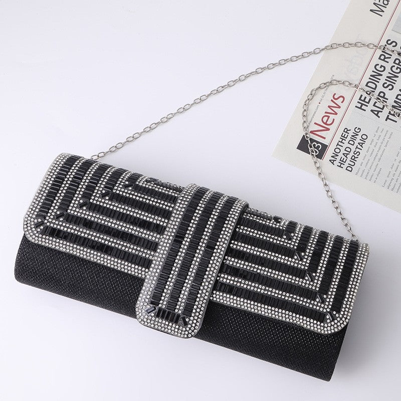 Fashion Chain Square Rhinestone Handbag