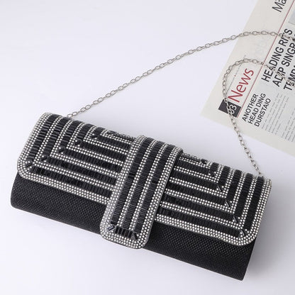 Fashion Chain Square Rhinestone Handbag