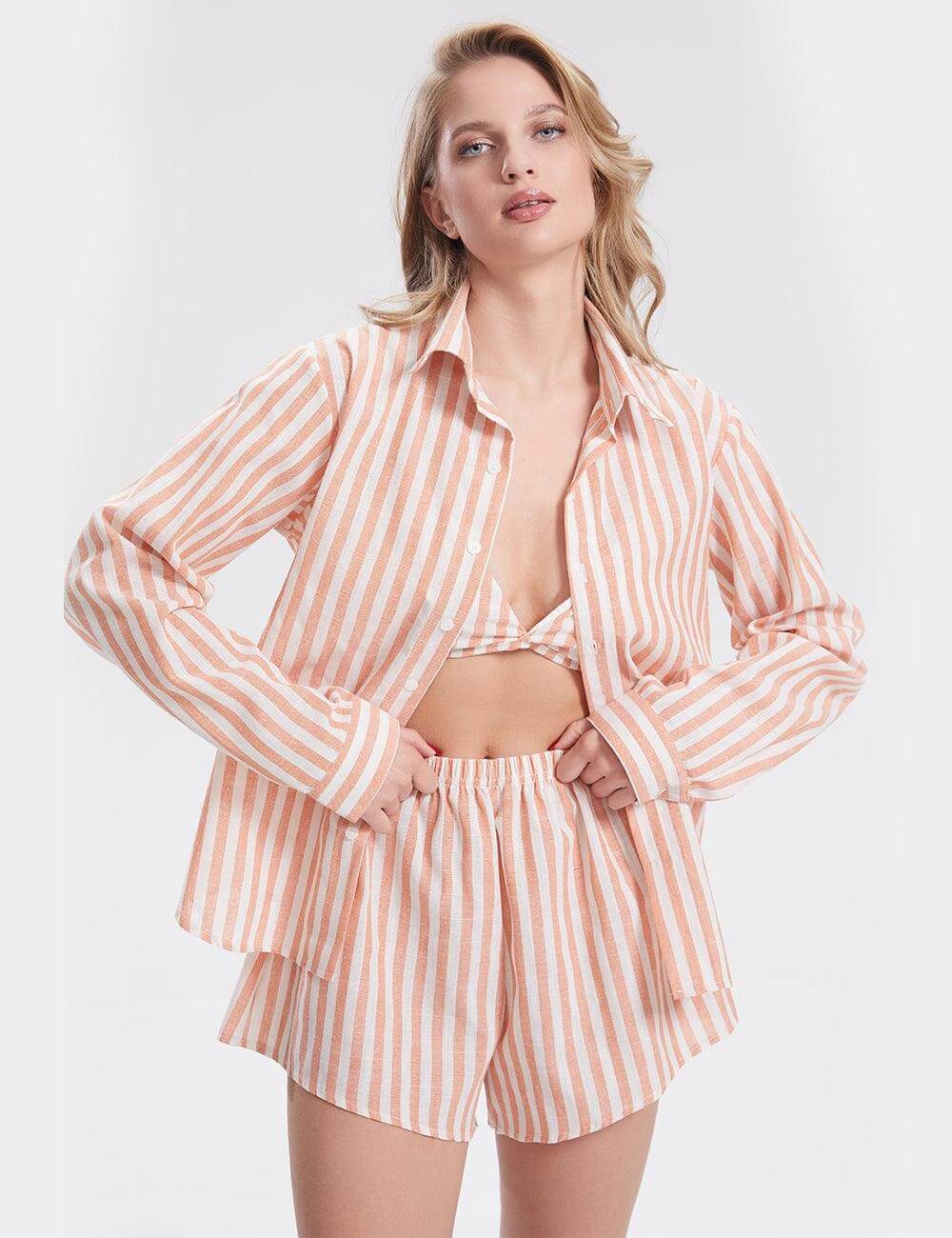 Stripe Shirts and Shorts Sets