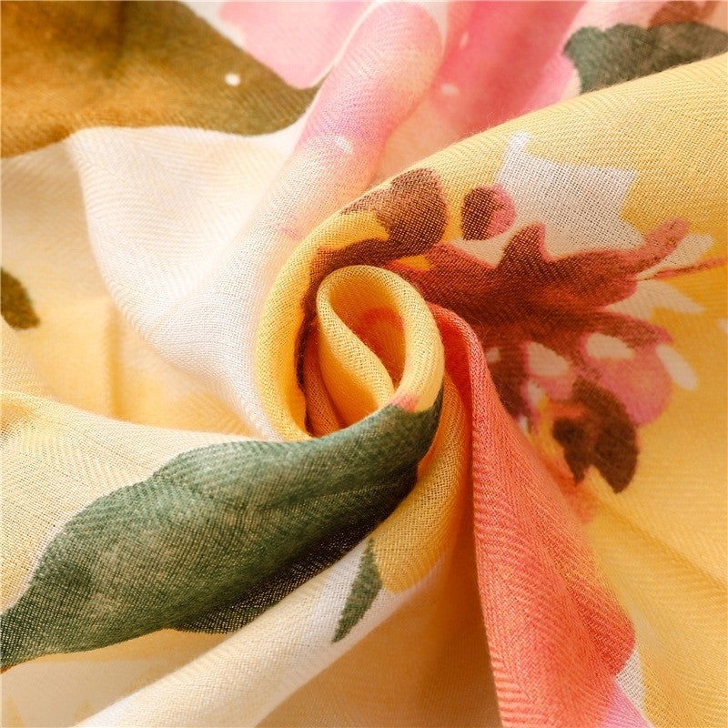 Colorful Cotton Linen Vacation Beach Scarf