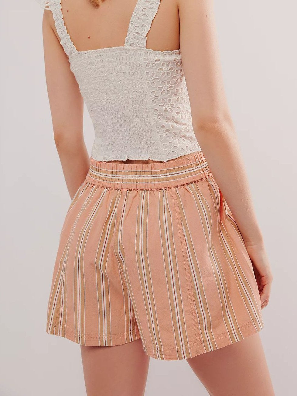 Striped High Waist Casual Shorts