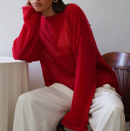 Loose Knit See Through Cover-Up Top