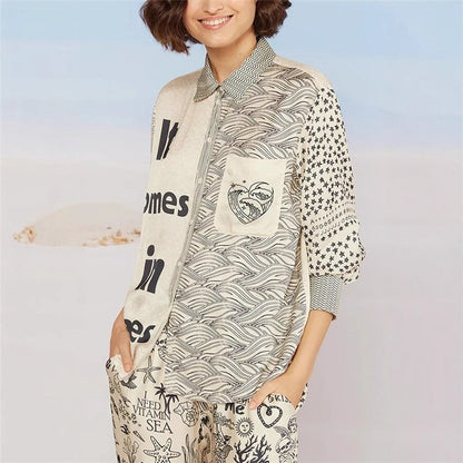 Floral Print Long Sleeve Shirt & Pants Set