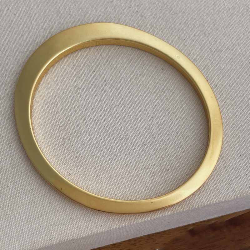 Minimalist Matte Irregular Round Bangle Bracelet