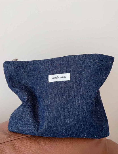 Casual Portable Denim Canvas Makeup Bag