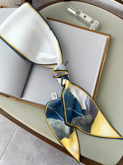 Original Striped&Plaid Print Hair Band&Silk Scarf