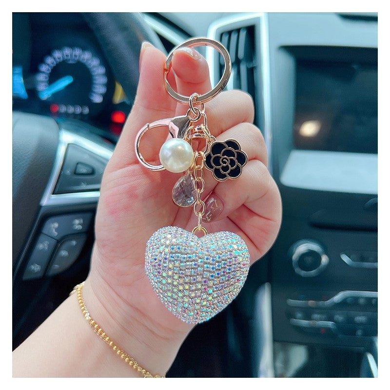 Full Diamond Heart Keychain Pendant