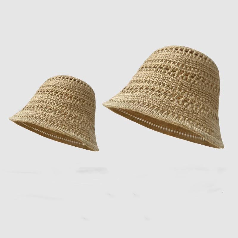 Solid Color Hollow Out Knitted Fisherman Hat
