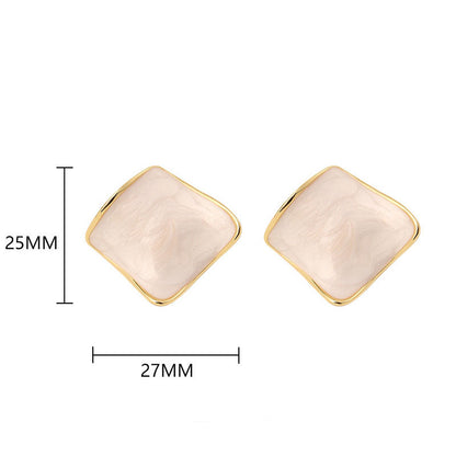 Simple Geometric Irregular Enamel Stud Earrings