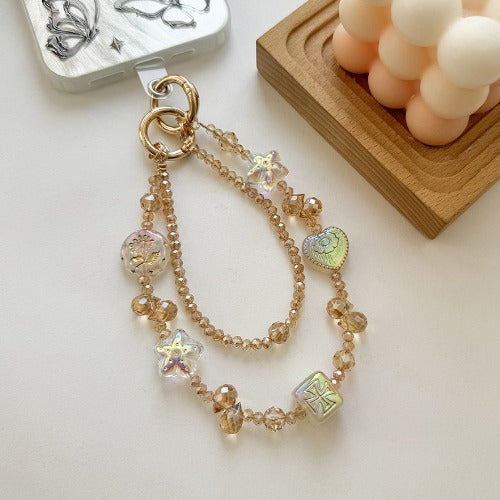 Elegant Double-Layer Crystal Beaded Keychain