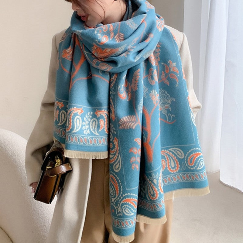 Bird Paisley Printed Women's Scarf
