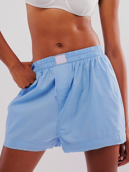 Solid Color Loose Pockets Shorts