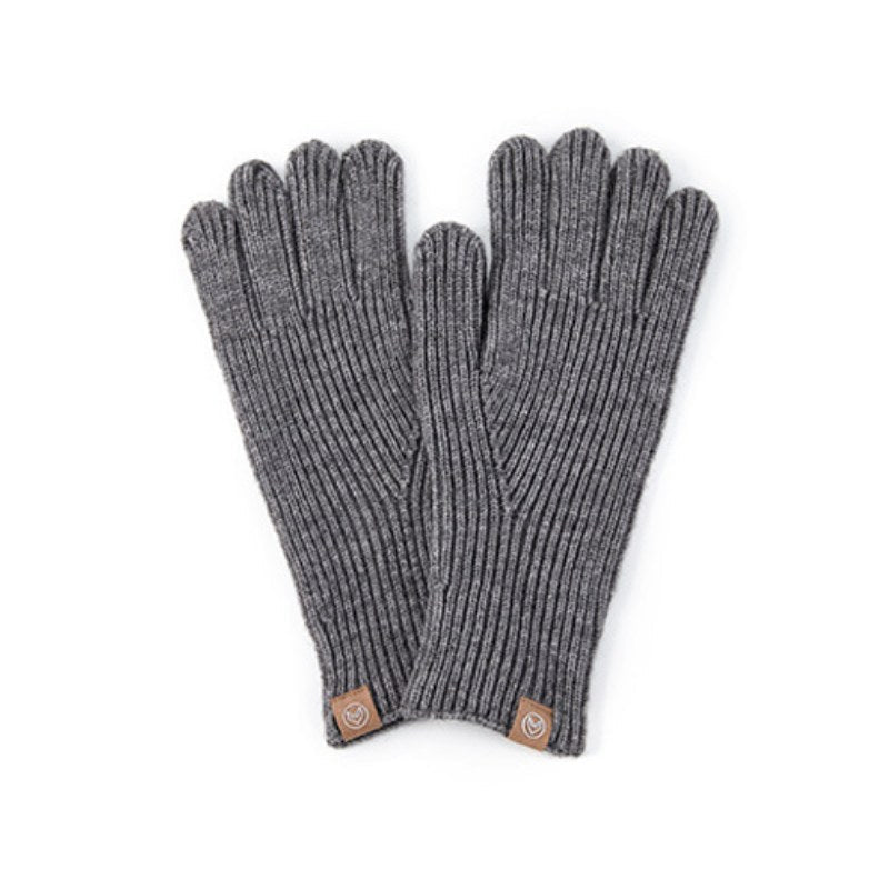 Solid Color Simple Ribbed Lengthen Knit Gloves