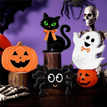 Wooden Halloween Ghost Ornament