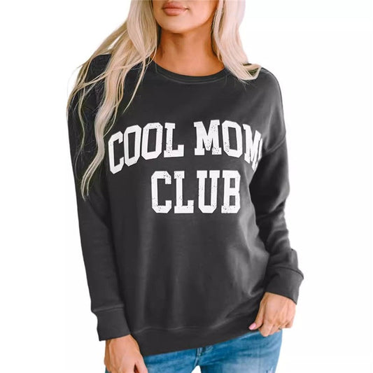 Casual Letter Print Long Sleeve Pullover Sweatshirt