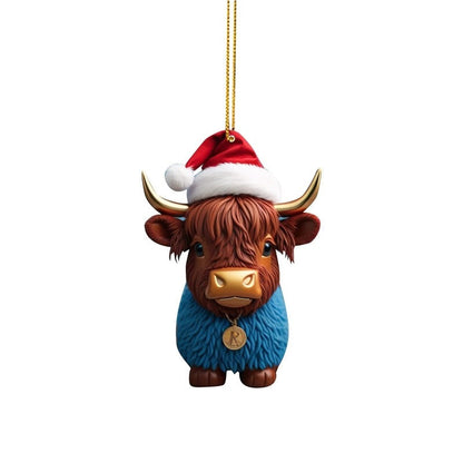 Christmas Bull Car Hanging Ornament