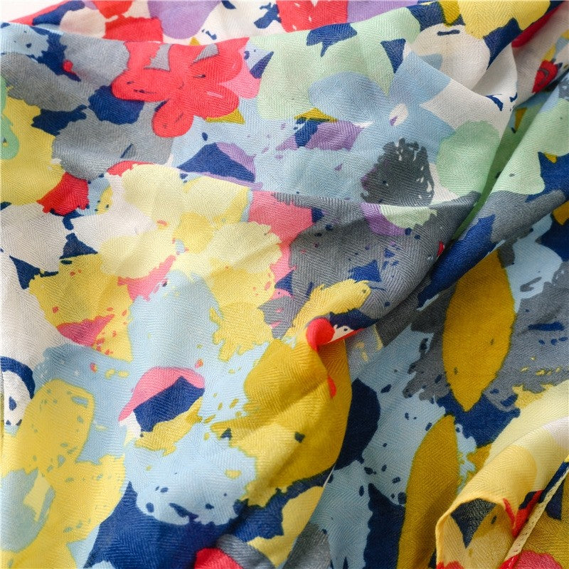 Fashion Tropical Botanical Camouflage Floral Scarf