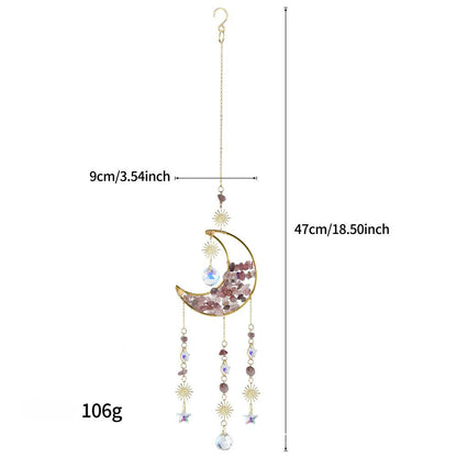 Colorful Stone Moon Crystal Home Hangings