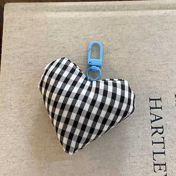 Sweet Plush Plaid Love Bow Bag Charm