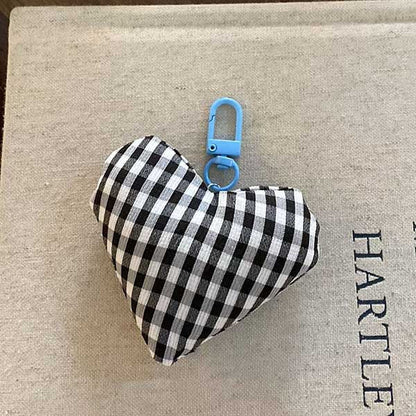 Sweet Plush Plaid Love Bow Bag Charm