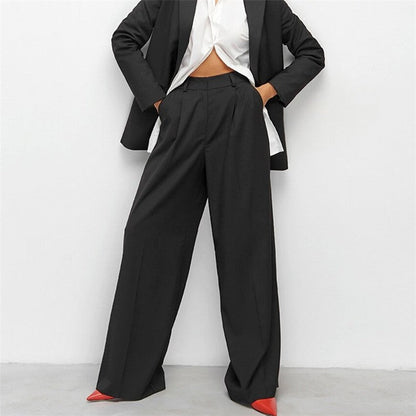 Relaxed Fit High Waist Wide Leg Palazzo Pants