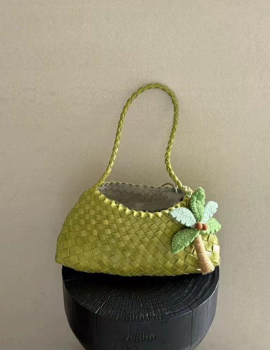 Vintage Woven Beach Tote Shoulder Bag