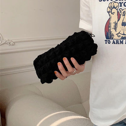 Cute Soft Ruched Makeup Pencil Pouch