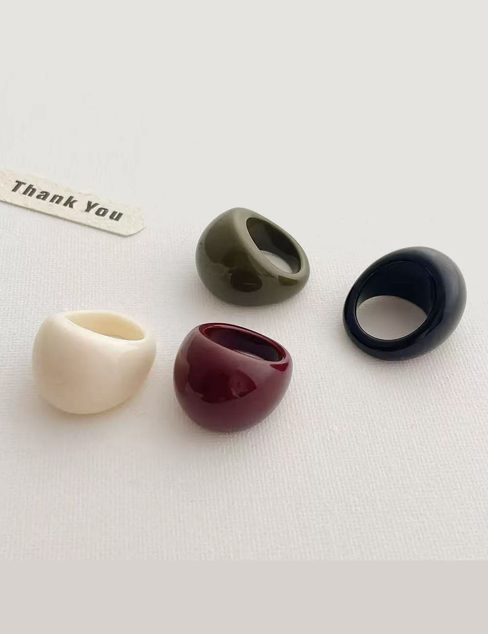 Minimalist Oval Resin Signet Ring