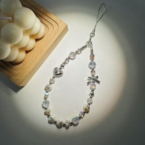 Simple Crystal Beaded Keychain Bag Charm