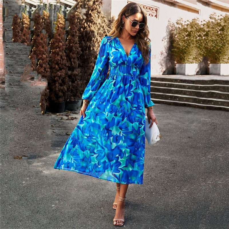 Bohemian Resort Casual Printed Long Skirt