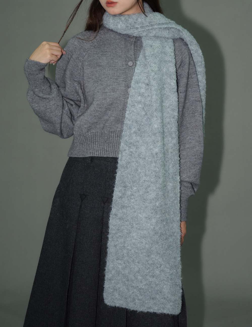 Knit Wool Blend Solid Color Winter Scarf