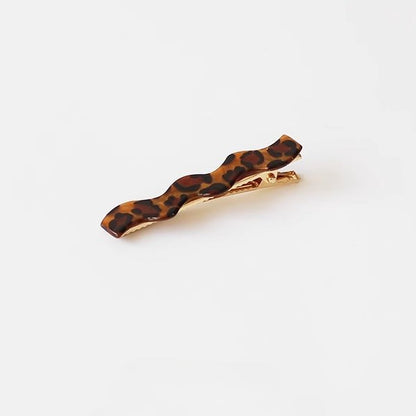 Leopard Print Wove Hair Clips