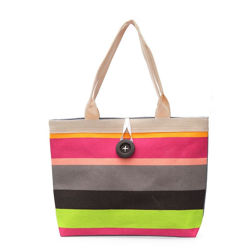 Rainbow Color Front Button Shoulder Bag