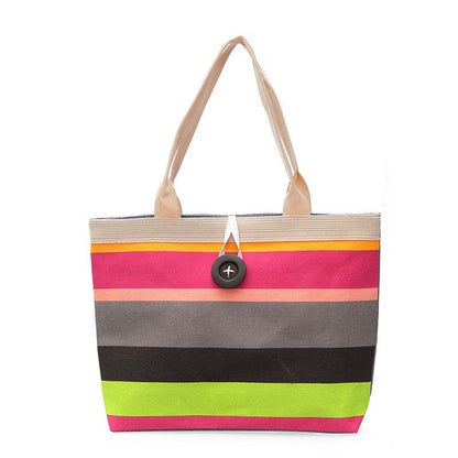 Rainbow Color Front Button Shoulder Bag