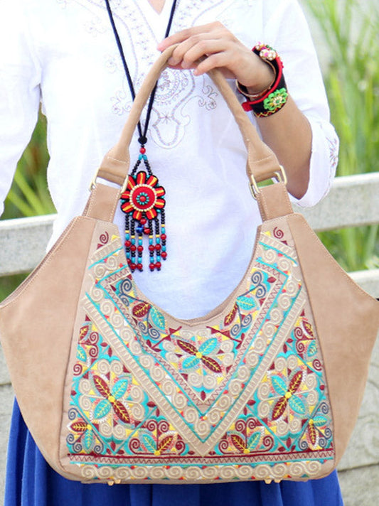 Retro Emboridered Tote Bag