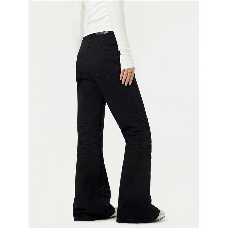 Wrinkled Flared Jeans Long Pants