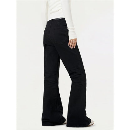 Wrinkled Flared Jeans Long Pants