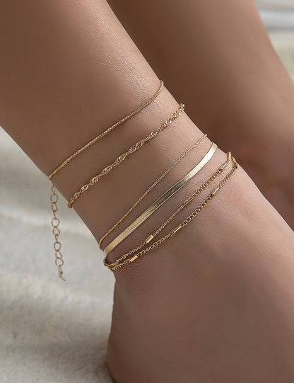 Simple Twist  Anklet Set