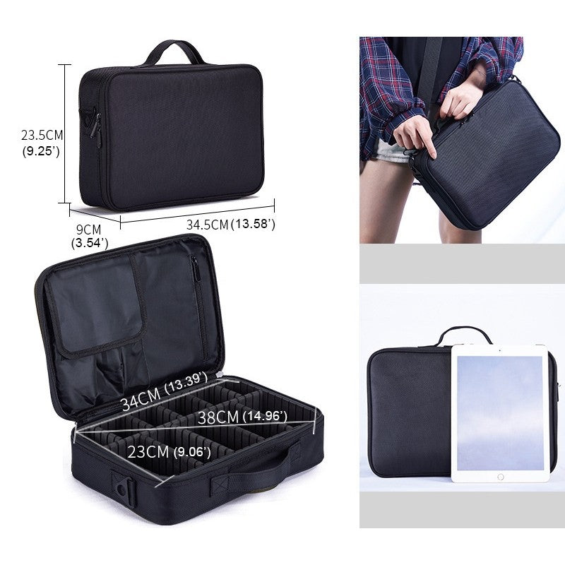 Solid Colour Handheld Makeup Case Bag Multifunctional Travel Portable Bag