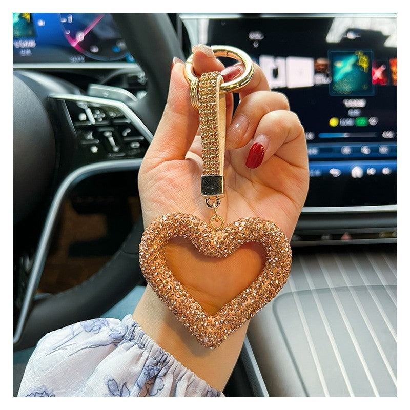 Full Diamond Heart Keychain Pendant