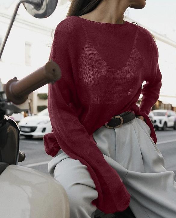 Loose Knit See Through Cover-Up Top